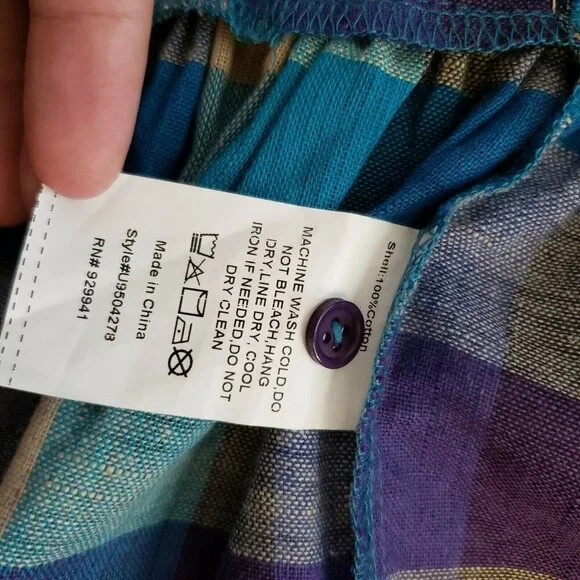 Suzanne Betro Checked Picnic Boho Maxi Dress S - Picture 10 of 10